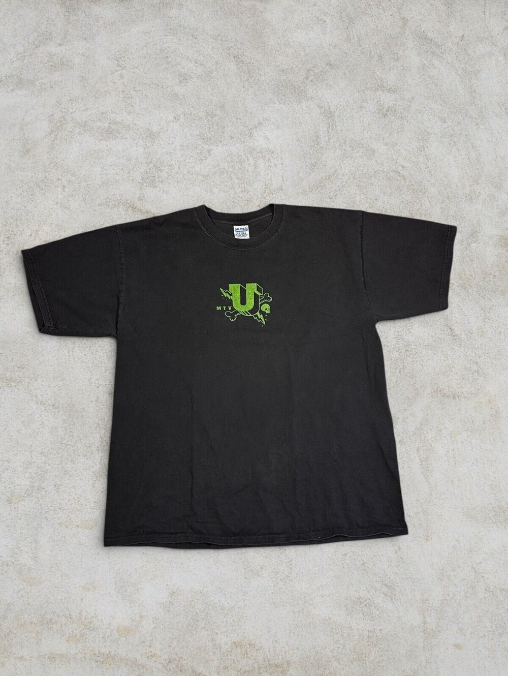 Vintage MTV University Skull Graphic T Shirt Y2K Heavyweight Sz XL